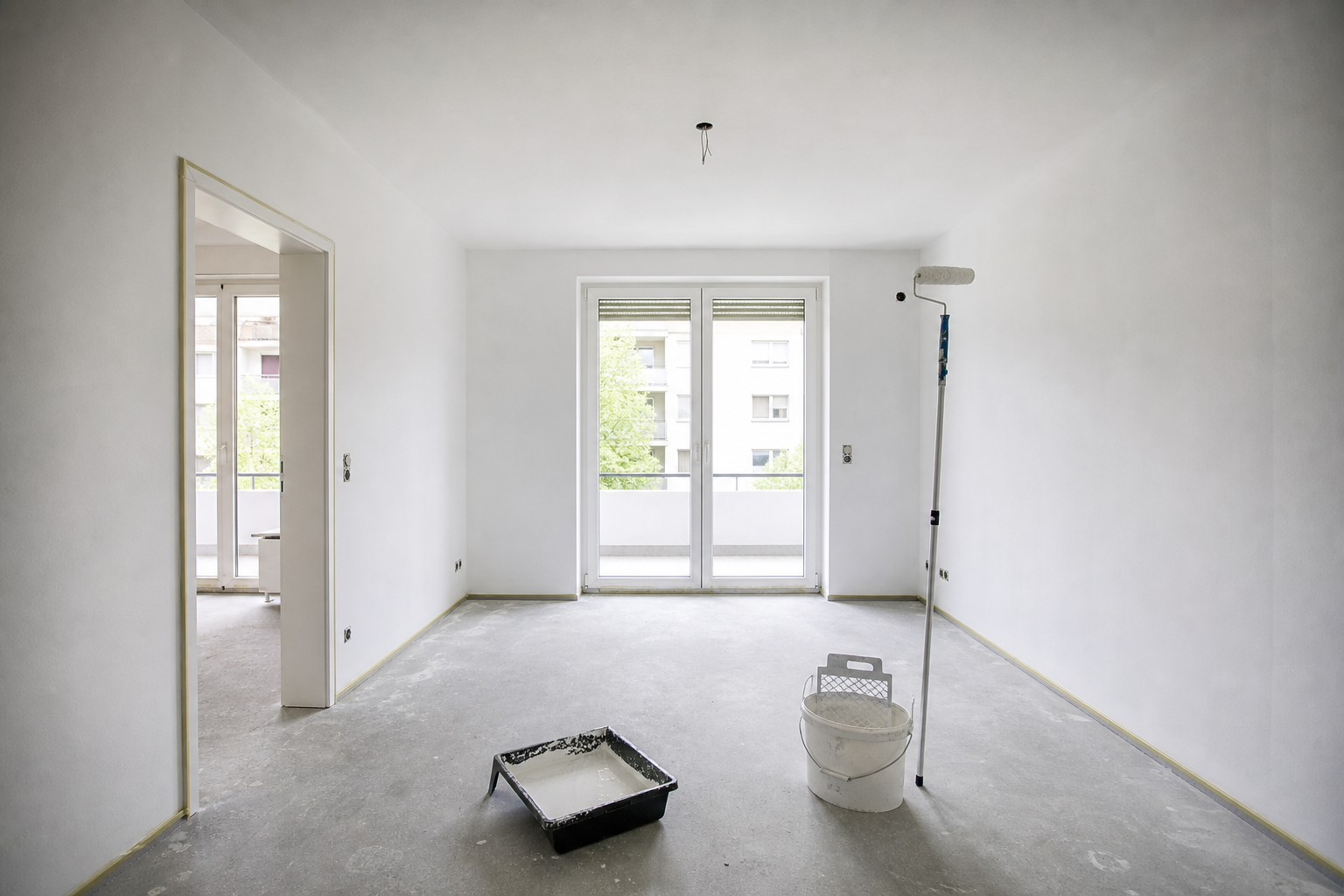 Innenanstrich in modernem Wohnraum